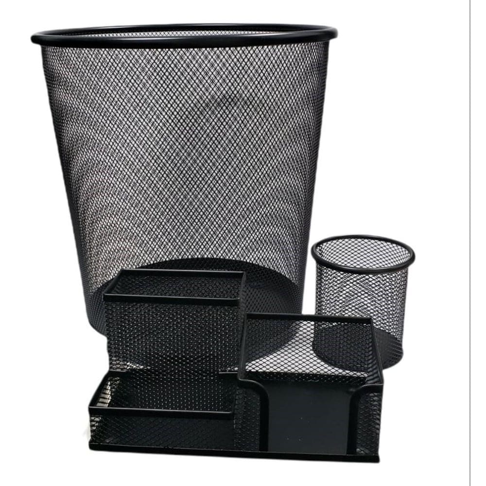 Kit Organizador Escritório Lixeira 12L Porta Treco E Lápis P