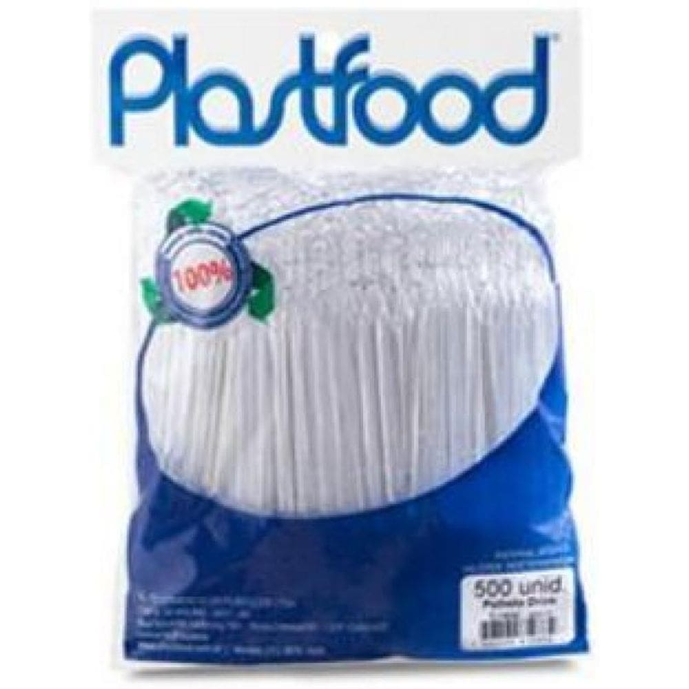 Palheta Slim Cristal Para Drink 500Und Plastfood
