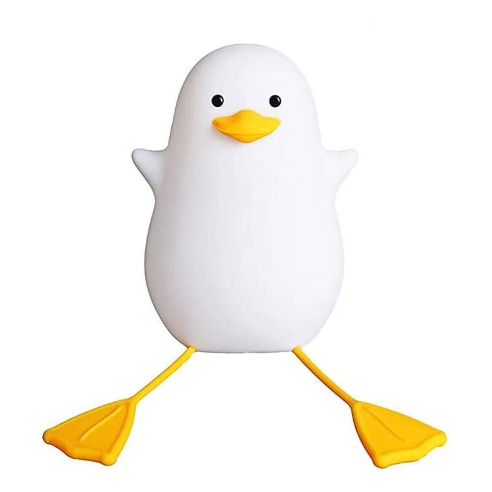 Luminária De Silicone Noturna Recarregável Toque Cores Pato