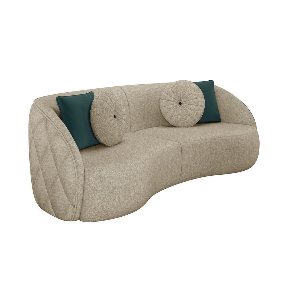 Sofá 3 Lugares Para Sala Living Olimpo 288 cm M03 Linho Bege - Lyam Decor