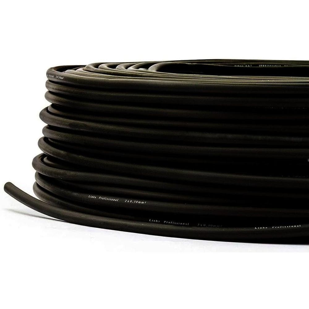 Cabo De Microfone  2X0,30 Preto - 2 Metros