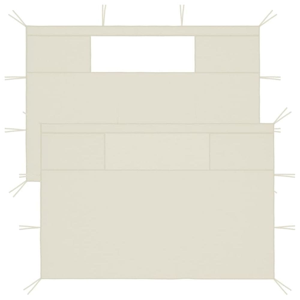 Gazebo Sidewalls VidaXL Cream Set 2 Durável com janelas de PVC