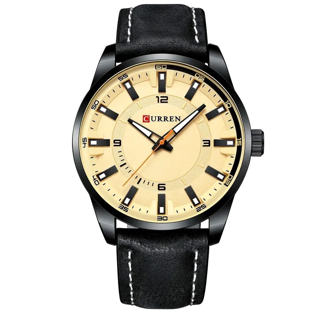 Relógio masculino de quartzo pulseira ecológica design casual esportivo à prova d`água