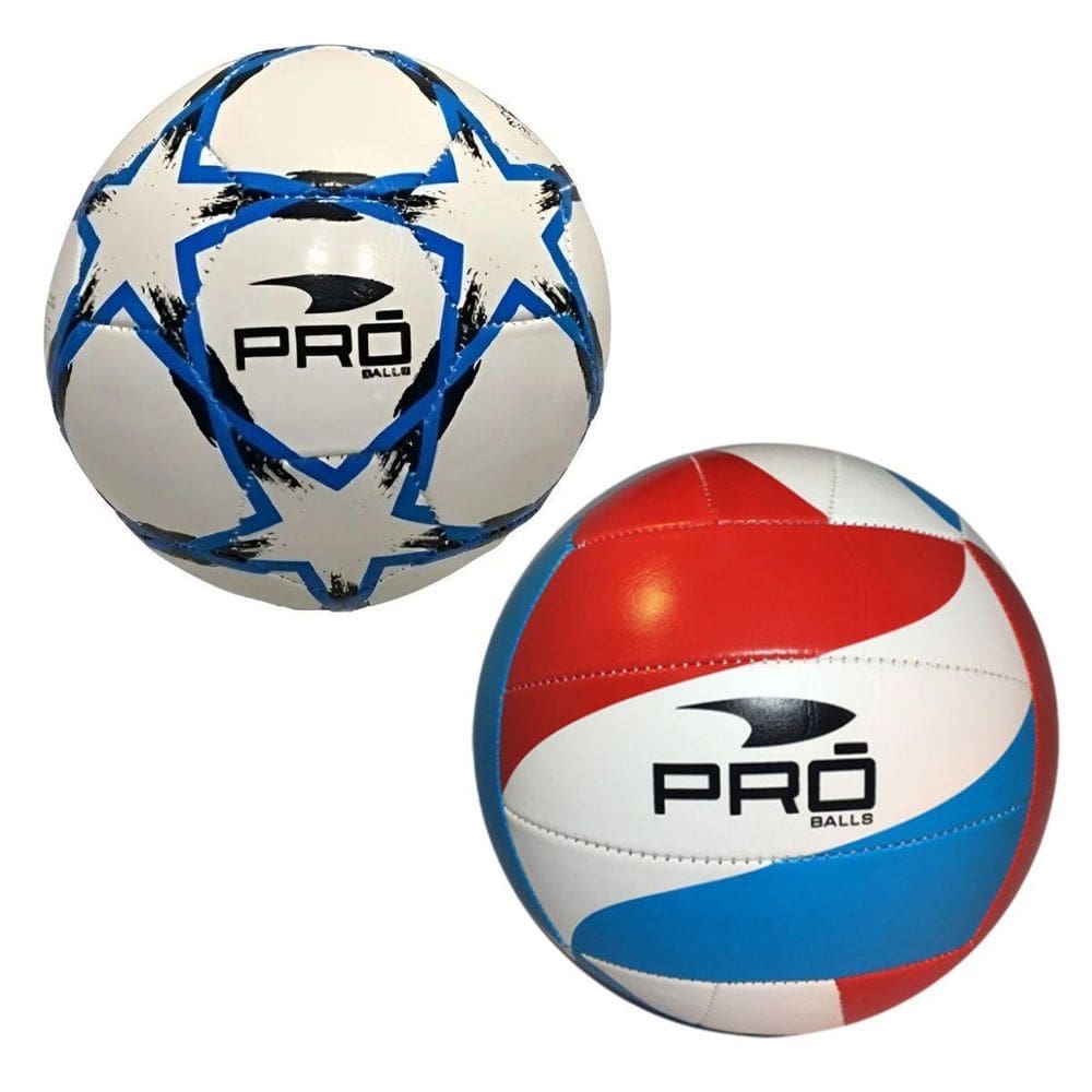 Kit Bola De Vôlei + Bola De Futebol Pró Balls Cores