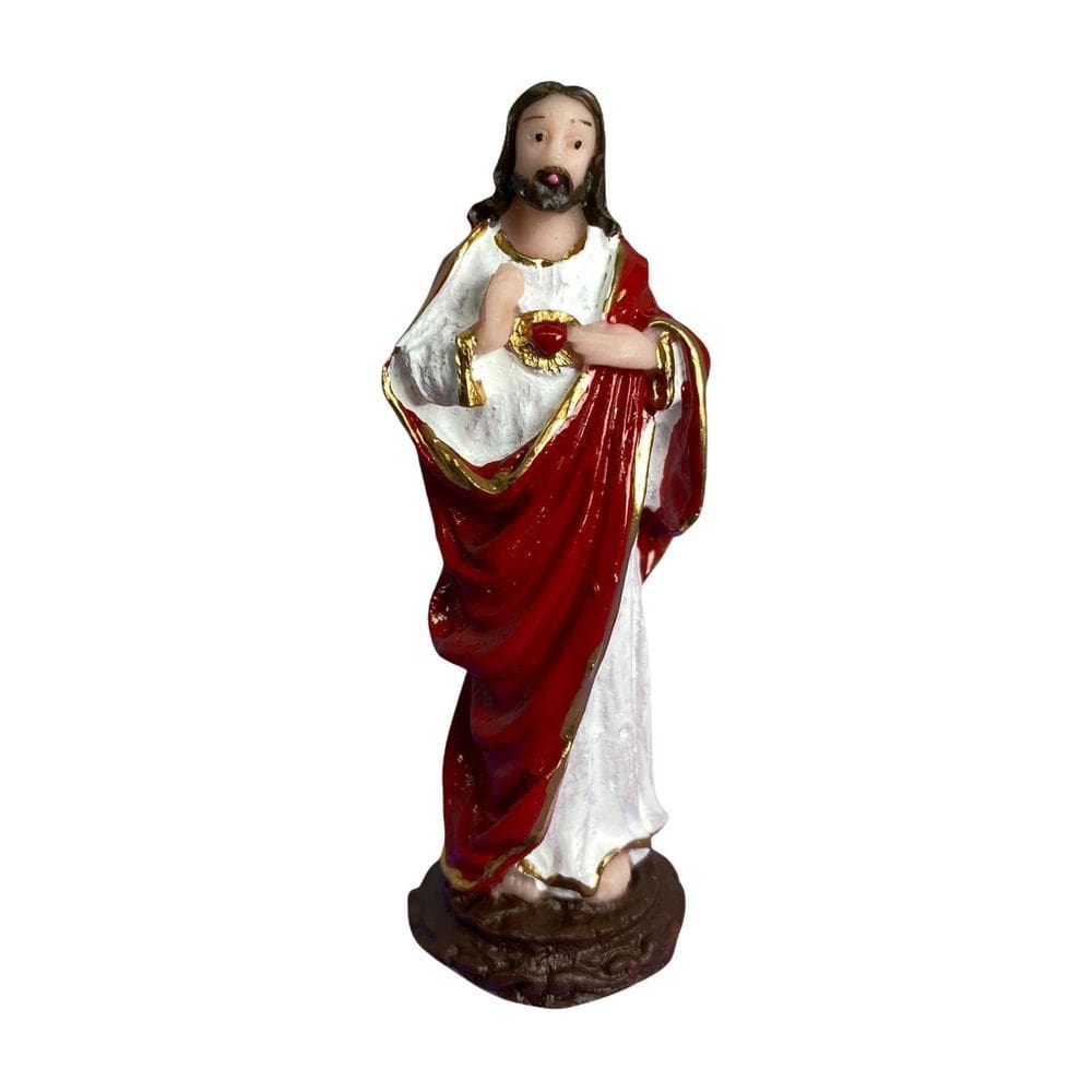Escultura Sagrado Coração De Jesus 7 Cm Em Resina