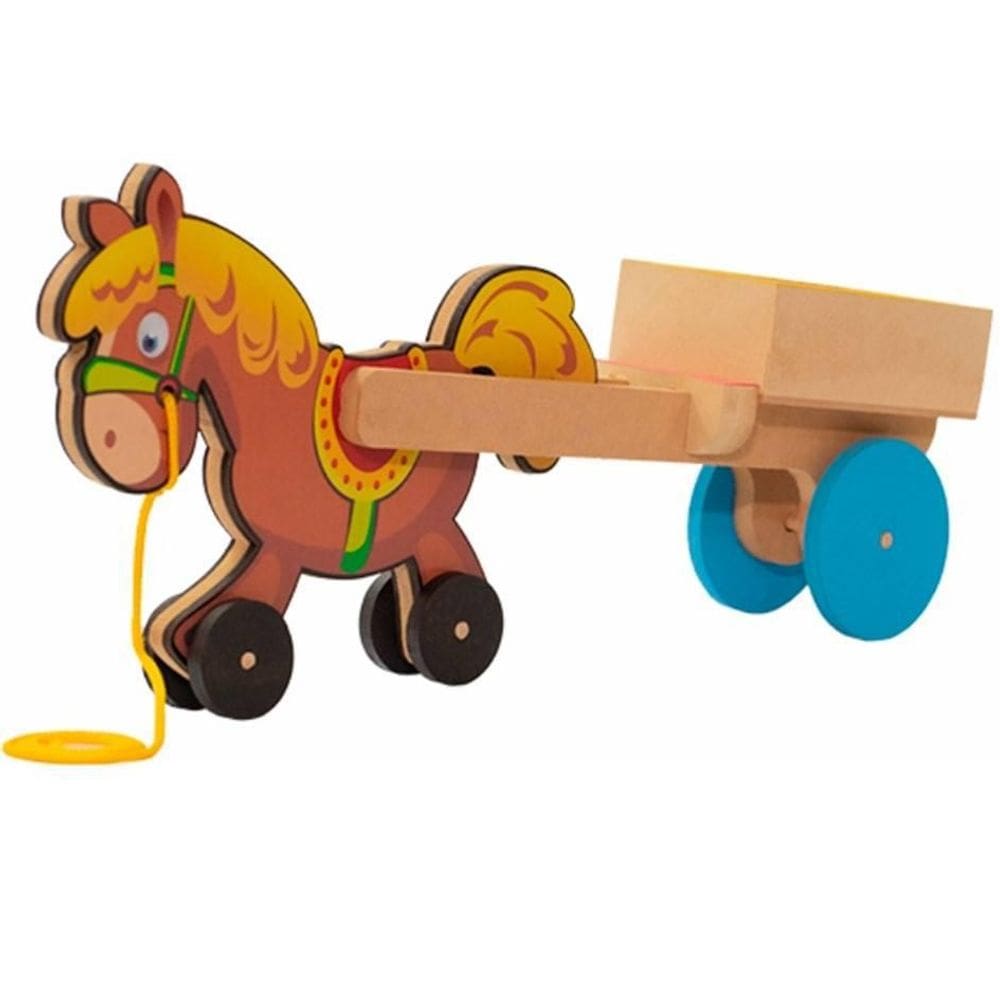 Carroça De Puxar Com Cavalinho De Rodinha