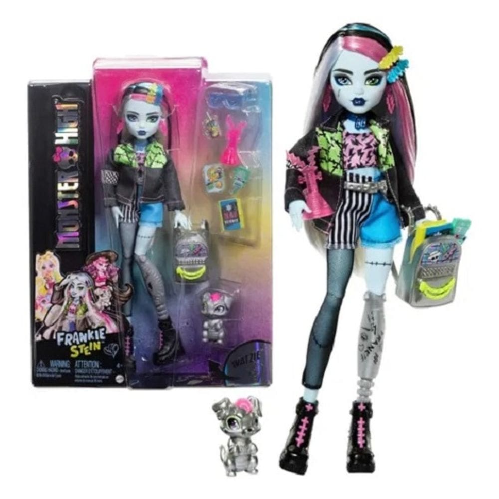 Monster High Core Boneca Frankie Stein 25 Cm Novo Visual Com Monster Pet e Acessorios - Mattel
