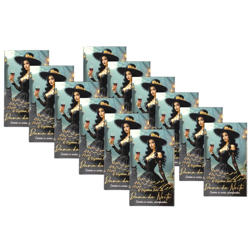 Kit Com 12 O Tarô Dama Da Noite 36 Cartas Plas+Man