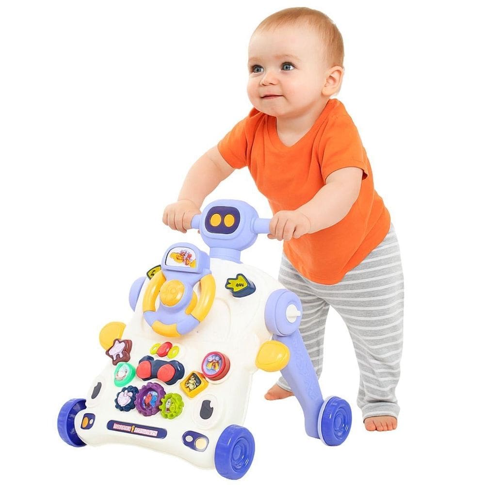 Andador De Atividades Bebê 3 Em 1 Azul Cbs0798B - Castela
