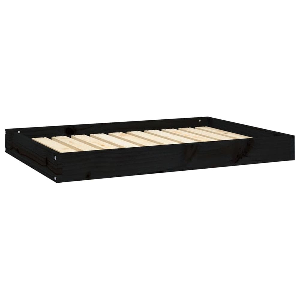 Cama para cães vidaXL, madeira maciça de pinho, grande, design rústico, preta