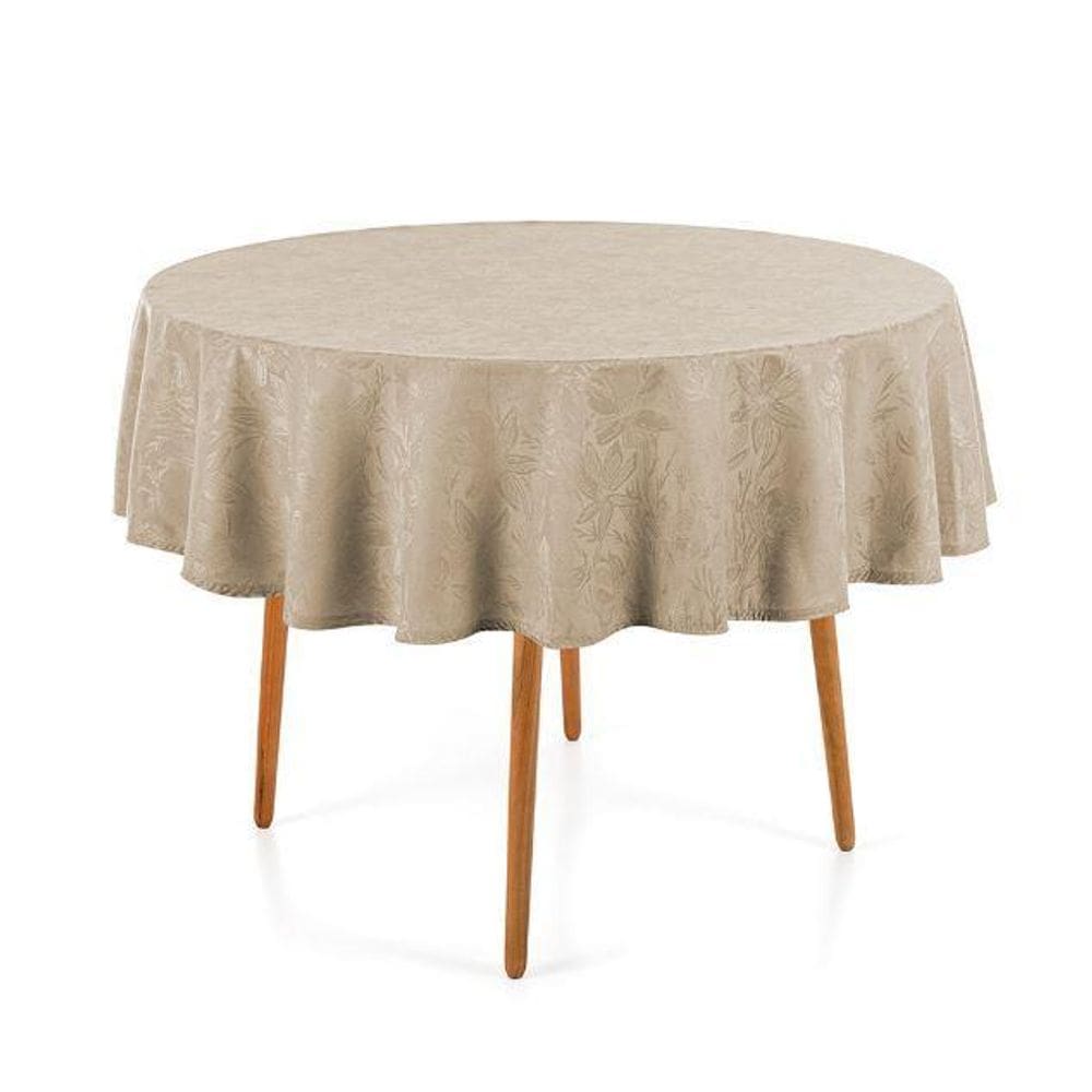 Toalha Mesa Redonda 4 Lugares Jacquard Dominic Marrom