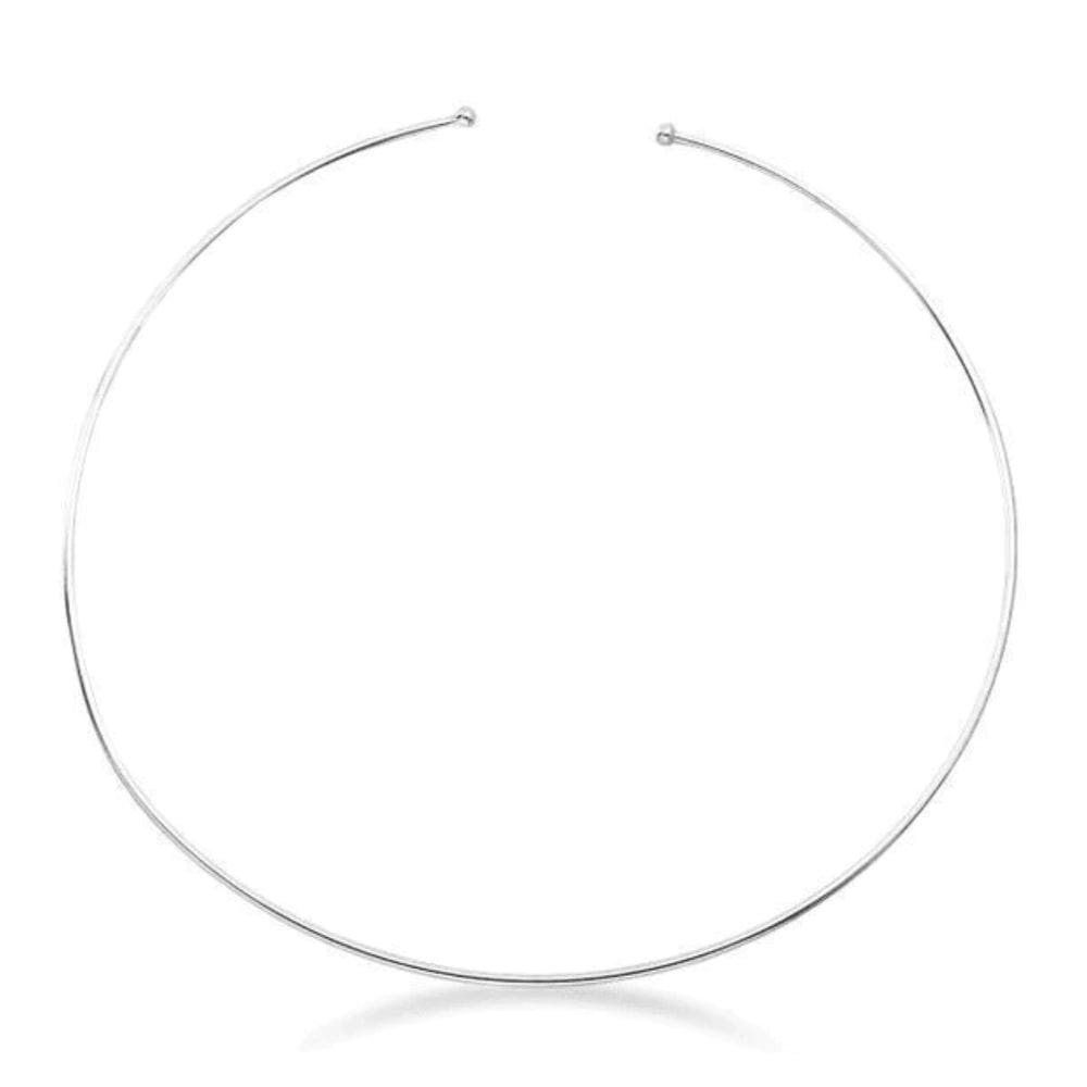 Colar Choker Aro Fino Banhada a Prata