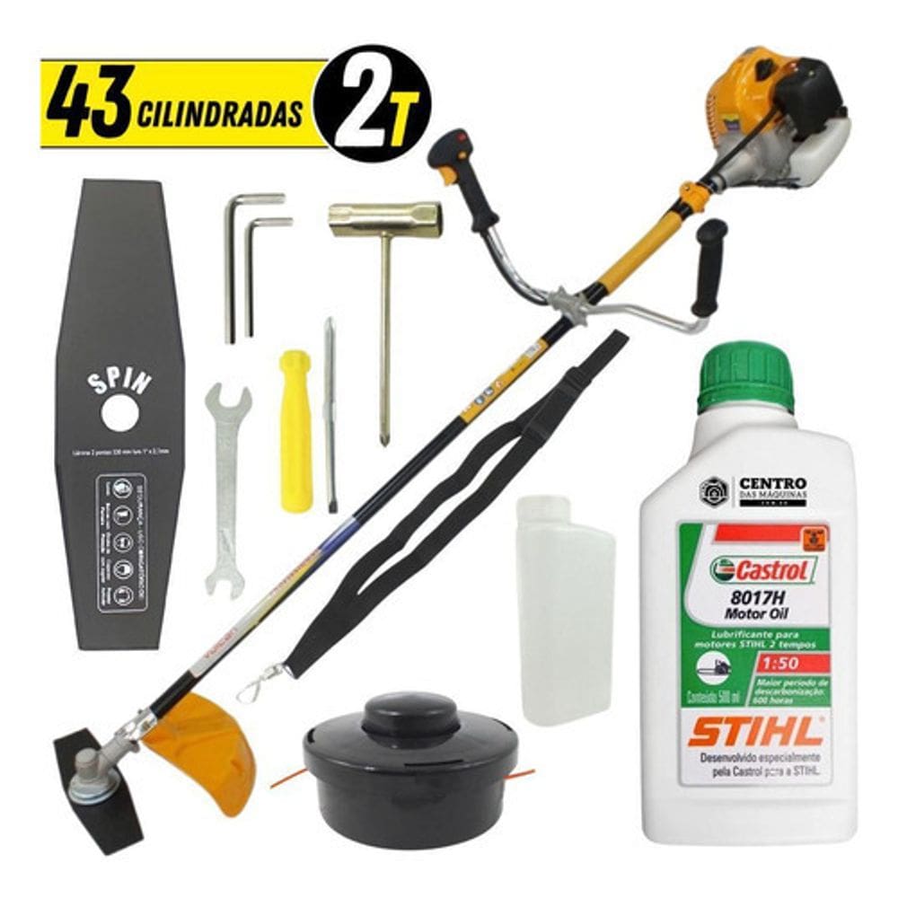 Roçadeira Lateral Vulcan Vr430h 43cc 1,7hp Com Óleo Stihl 2t