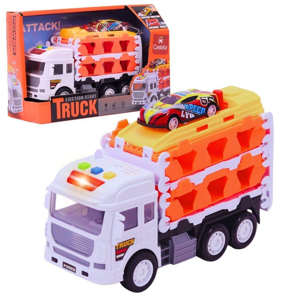 Caminhão Pista Fricção Lançador Carrinho Infantil - Castela