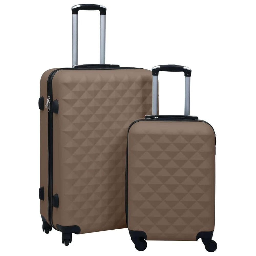 Suitcase vidaXL Durable ABS Hardcase, conjunto de carrinhos, 2 marrons