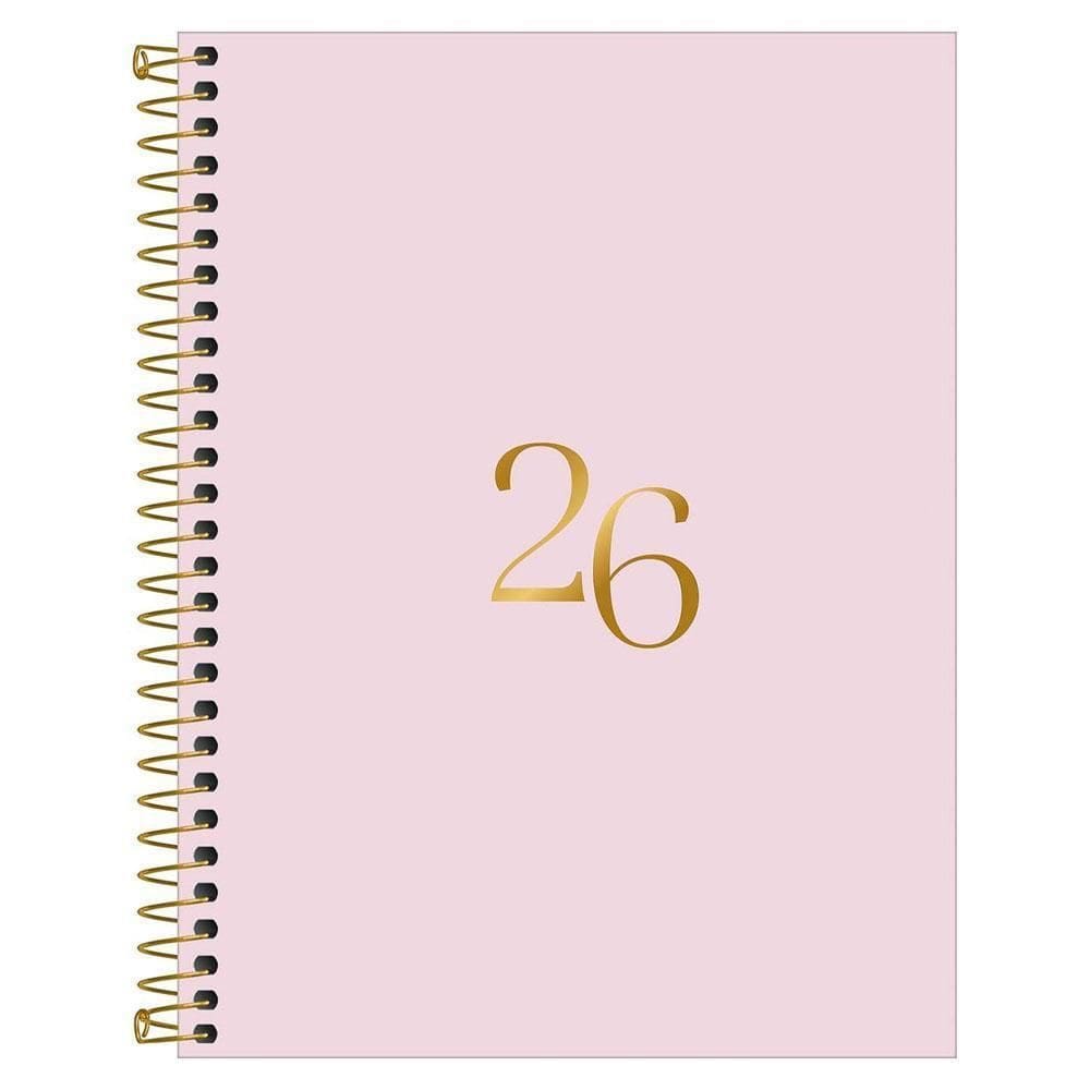 Agenda Diária 2026 Espiral M7 176Fls Vanilla Rosa Tilibra