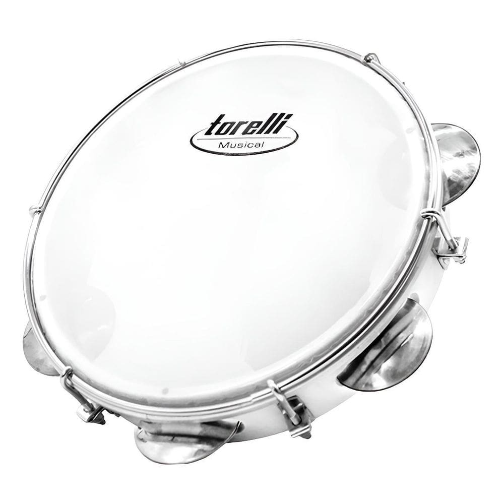 Pandeiro 8`` Injetado Em Abs Branco Torelli Tp809