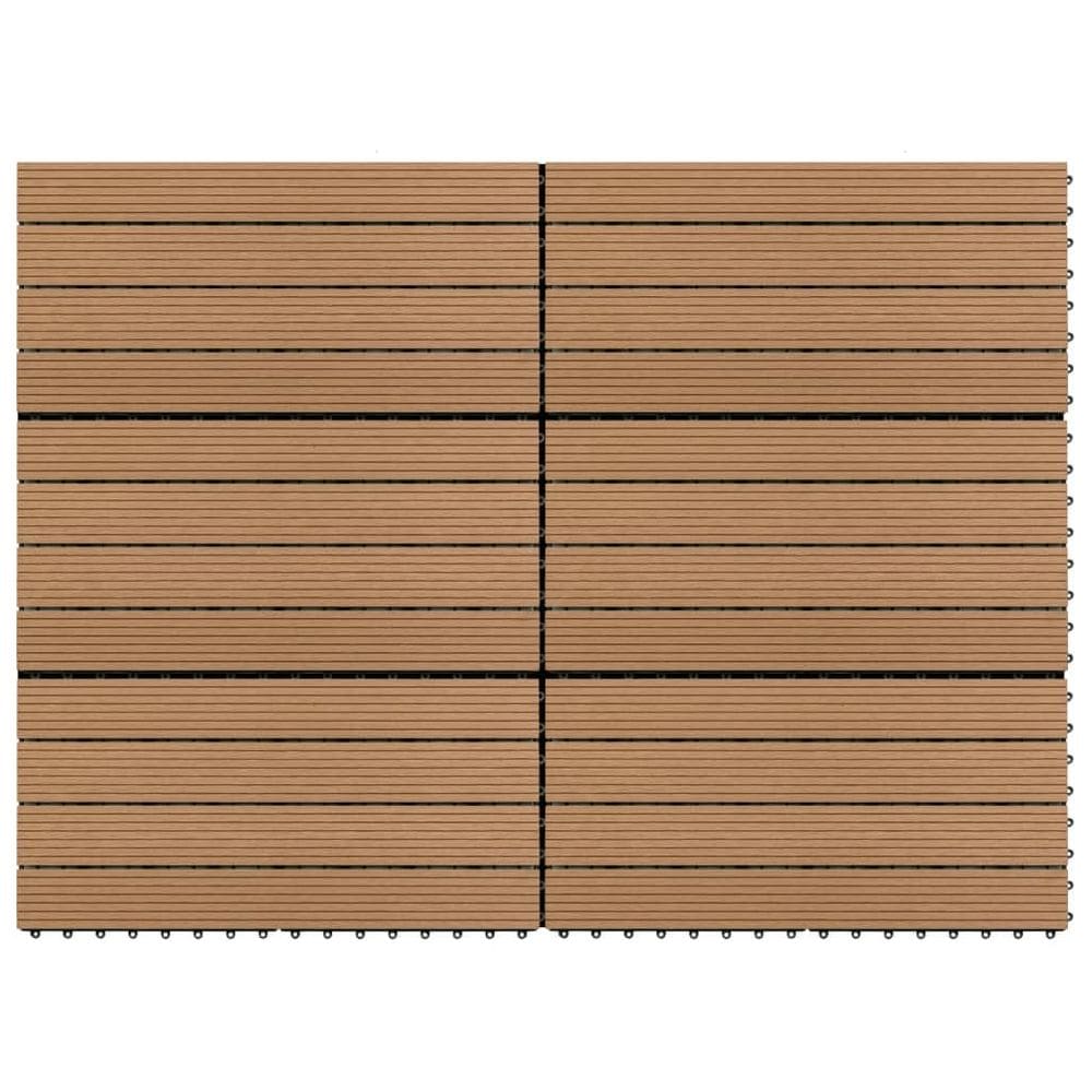 Telhas de deck VidaXL WPC 6 peças 23,6x11,8 polegadas 1,08m² Marrom