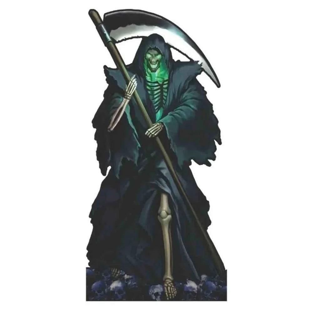 Totem Decorativo Ceifador Caveira 146X70Cm Enfeite Halloween