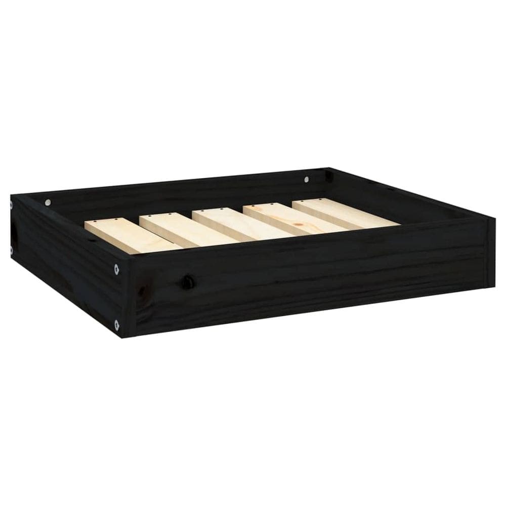 Cama para cães VidaXL preta de madeira maciça de pinho 51.5x44x9cm
