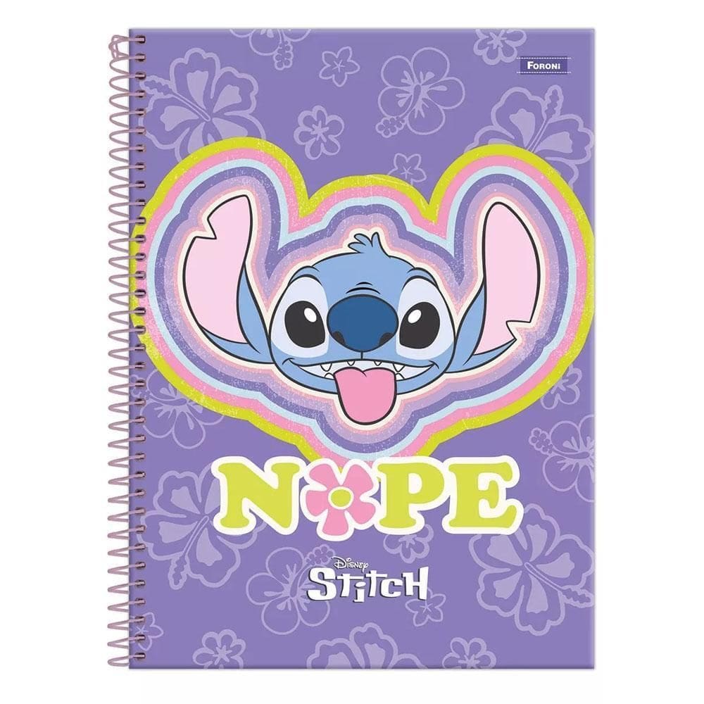 Caderno Universitario 15 Matérias 240Fls Stitch Nope Foroni