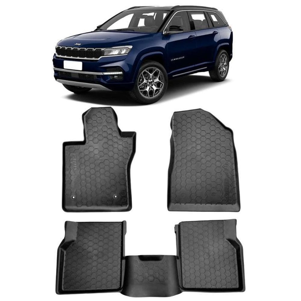 Tapete Bandeja Jeep Commander 2021 Em Diante 5 Peças Preto