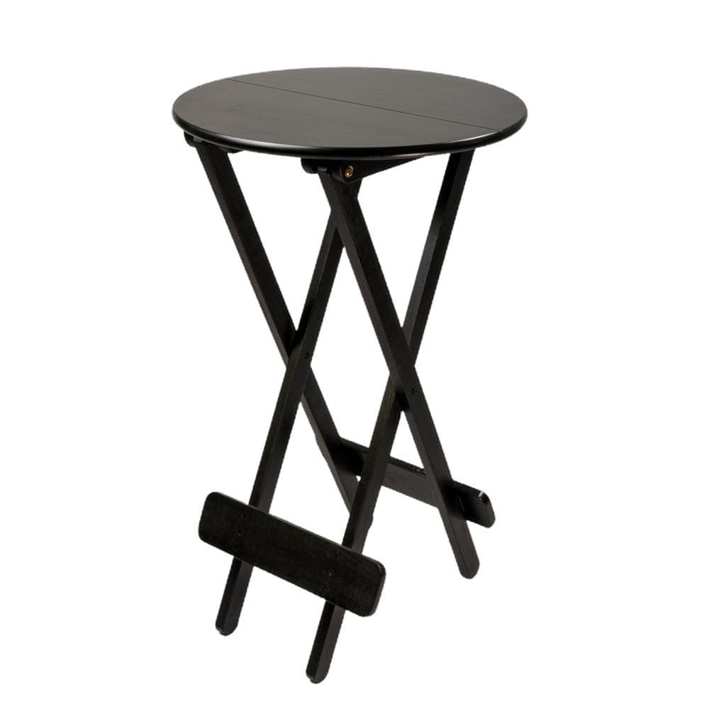 Bistro Alto Redondo Madeira 60Cm Diametro 100Cm Altura Preto - So Mesas So Cadeiras