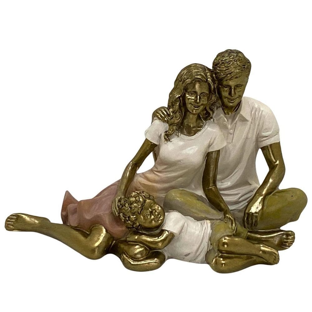 Figura Decorativa Estatueta Família 19 X 12 X 11 Cm 257-855