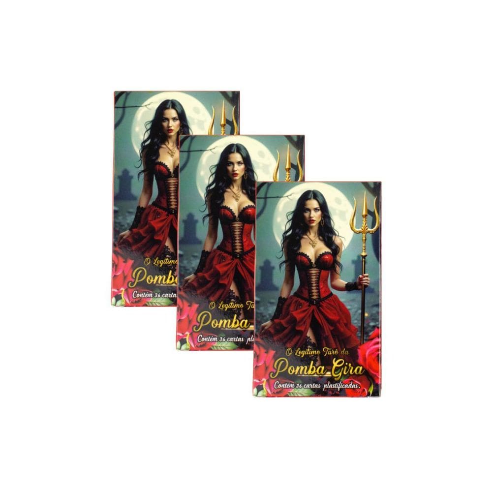 Kit Com 3 O Tarô Da Pomba Gira 36 Cartas Plas+Man
