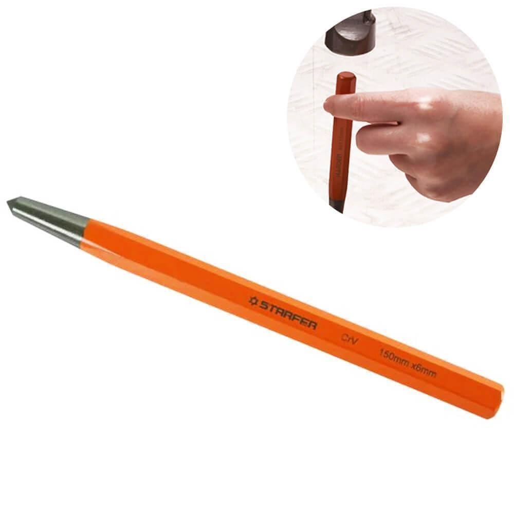 Punção De Centro Em Cromo Vanádio 150Mm X 6Mm - Starfer