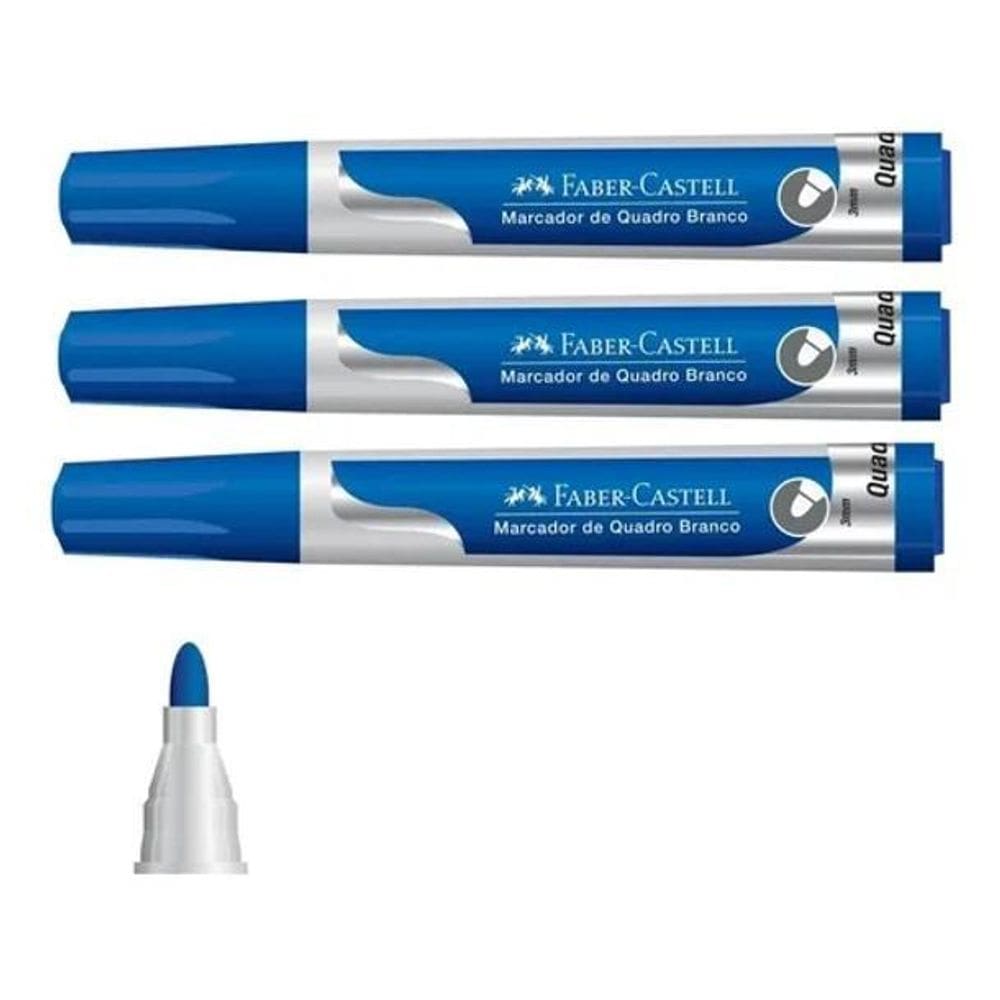 Pincel Marcador Quadro Branco 3Mm Azul Faber Castell