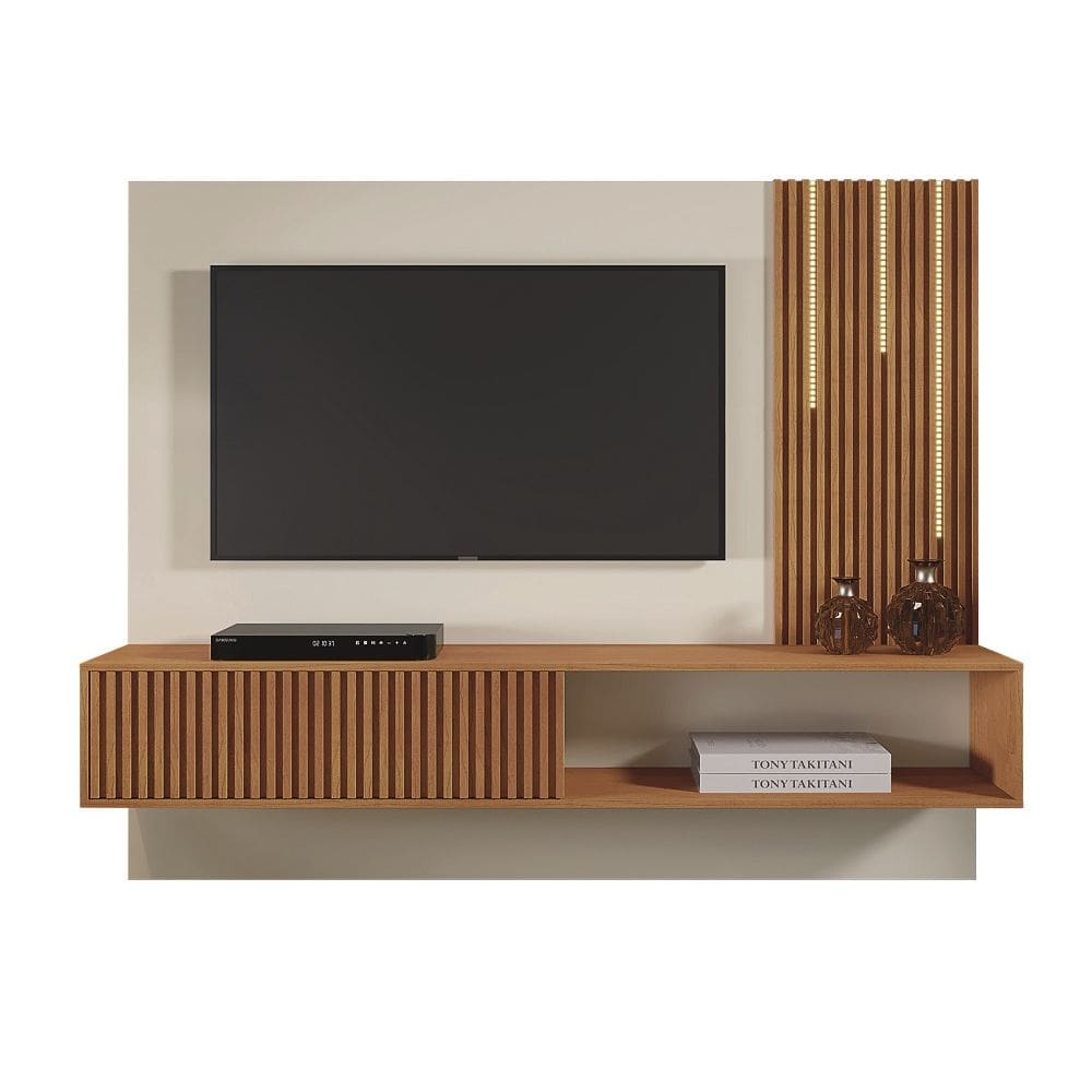 Painel Malaga Ripado C/LED Cascata Para TV até 55 Polegadas Mavaular