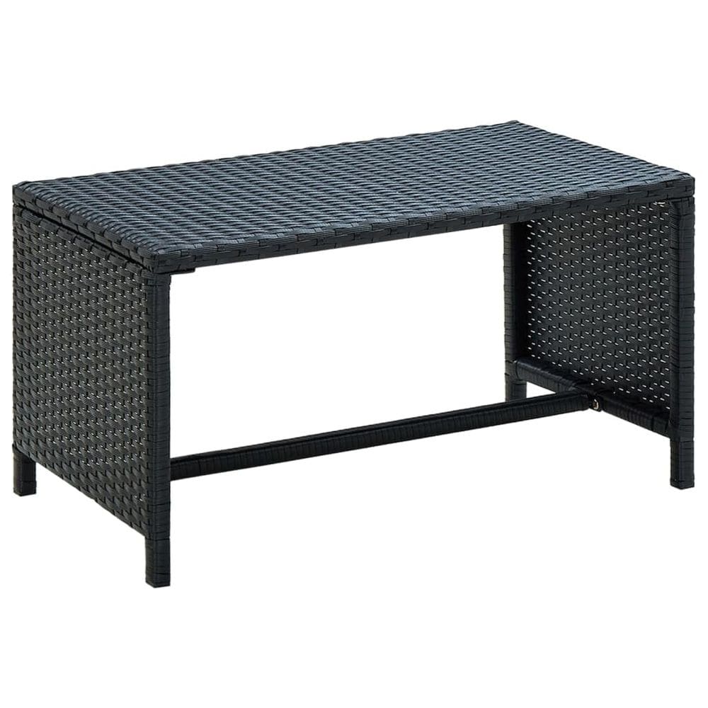 Mesa de café ao ar livre vidaXL Black Poly Rattan Garden
