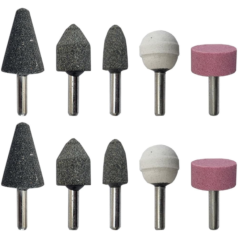 Kit 10 Pontas Montadas Haste 6Mm Rebolo Abrasivo Multiuso
