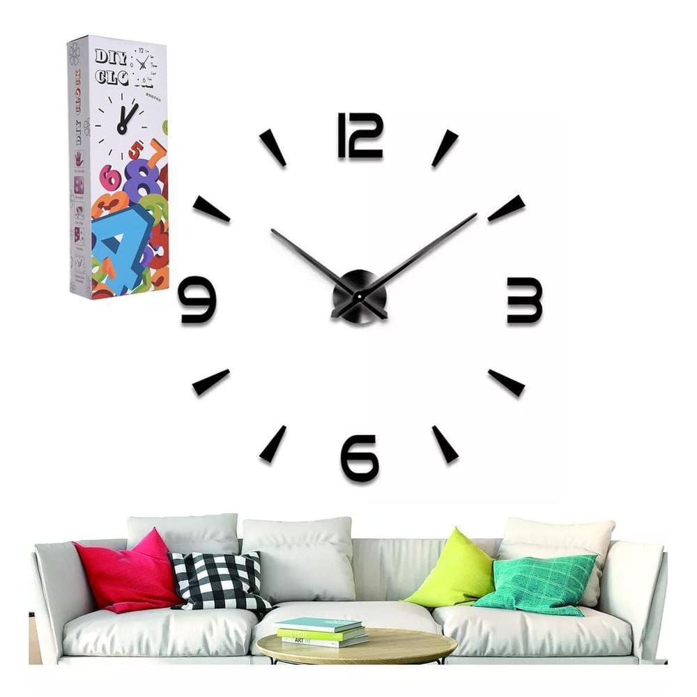Relógio De Parede 3D Sala Decoração Sala Numeros Gigante Diy