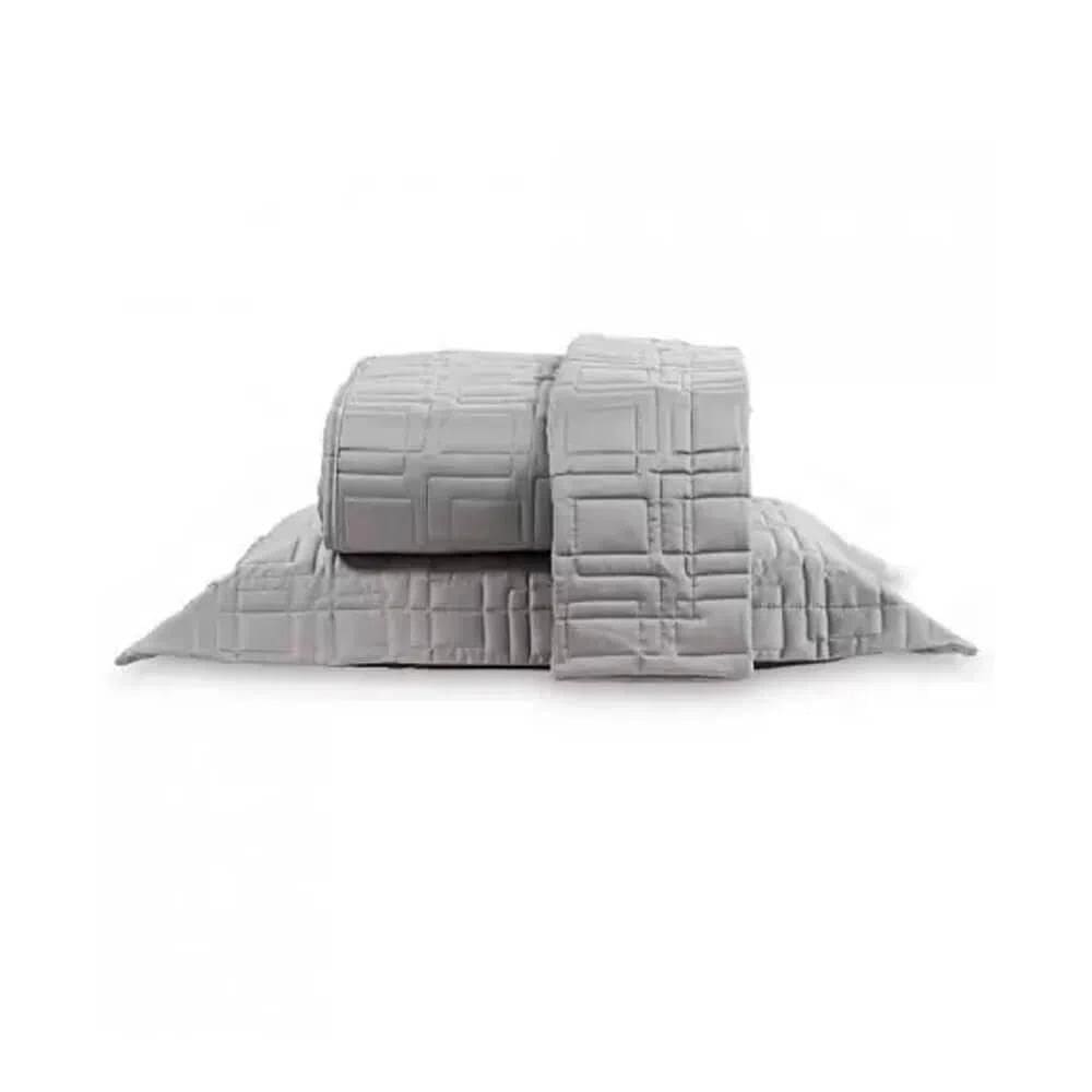 Kit Colcha Casal 300 Fios Constantine - Marken Fassi Cinza