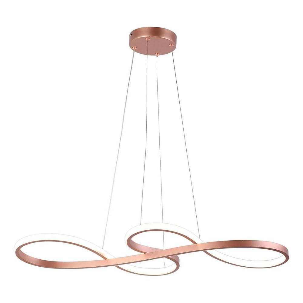 Lustre Pendente De Led Luminária Rose 75Cm 3 Cores De Luz