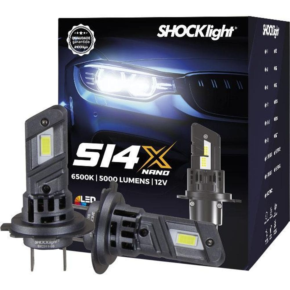 Lâmpada Led Shocklight S14X S14 X Nano H7 5000 Lumens 6500K