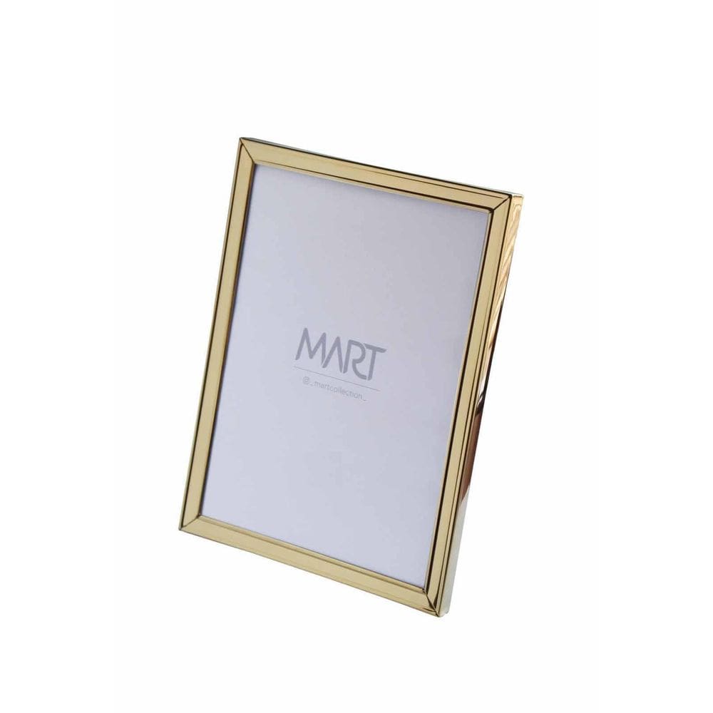 Porta Retrato Em Metal Vidro 20X25 Dourado Parede Mesa Mart
