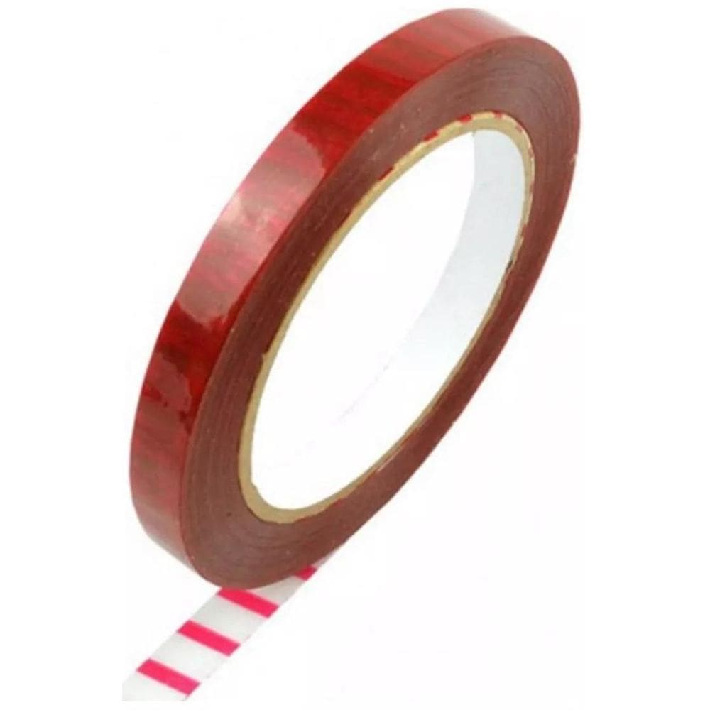 Fita Zebrada Vermelho P/Lacradora Sacolas Lacra Saco 12Mm X