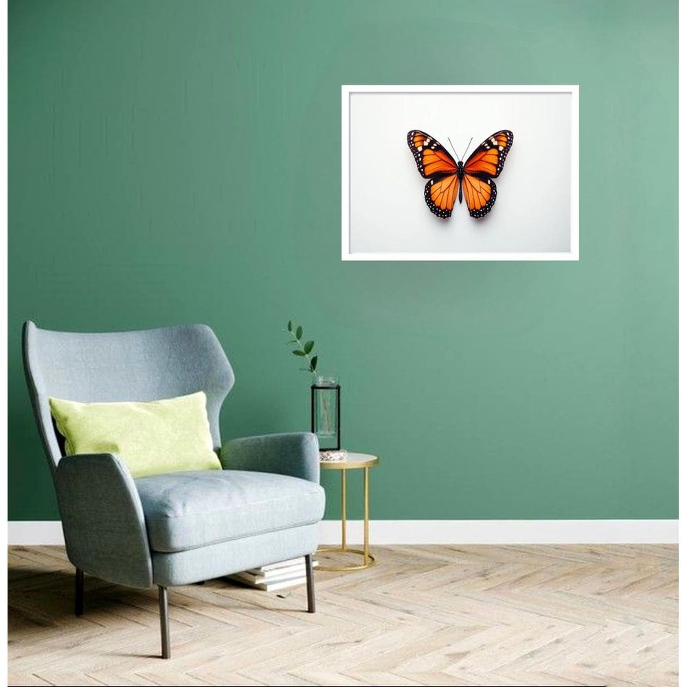 Quadro Decorativo Borboleta Laranja - 50X70Cm