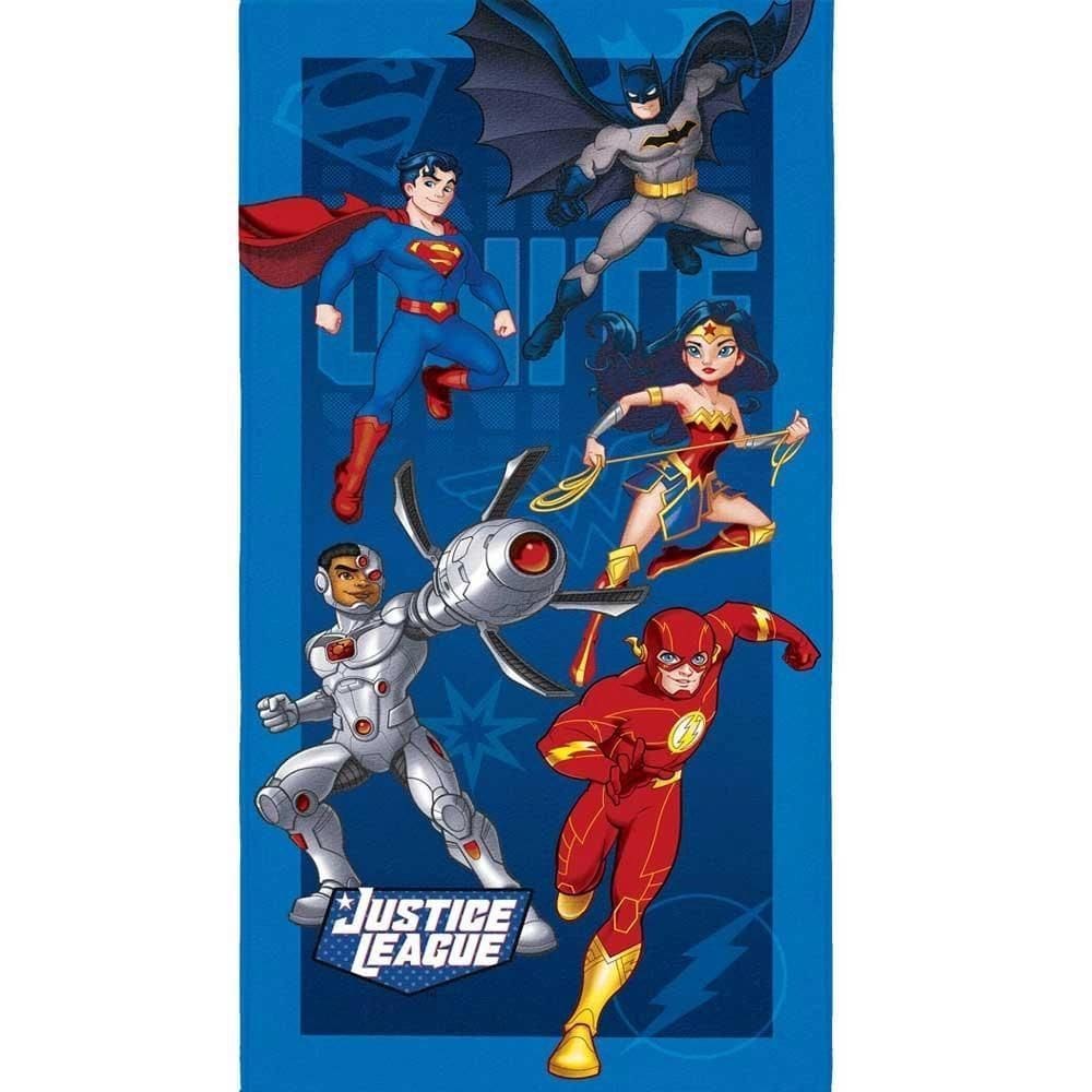 Toalha Aveludada Banho/Piscina Transfer Liga Justica 70X140M