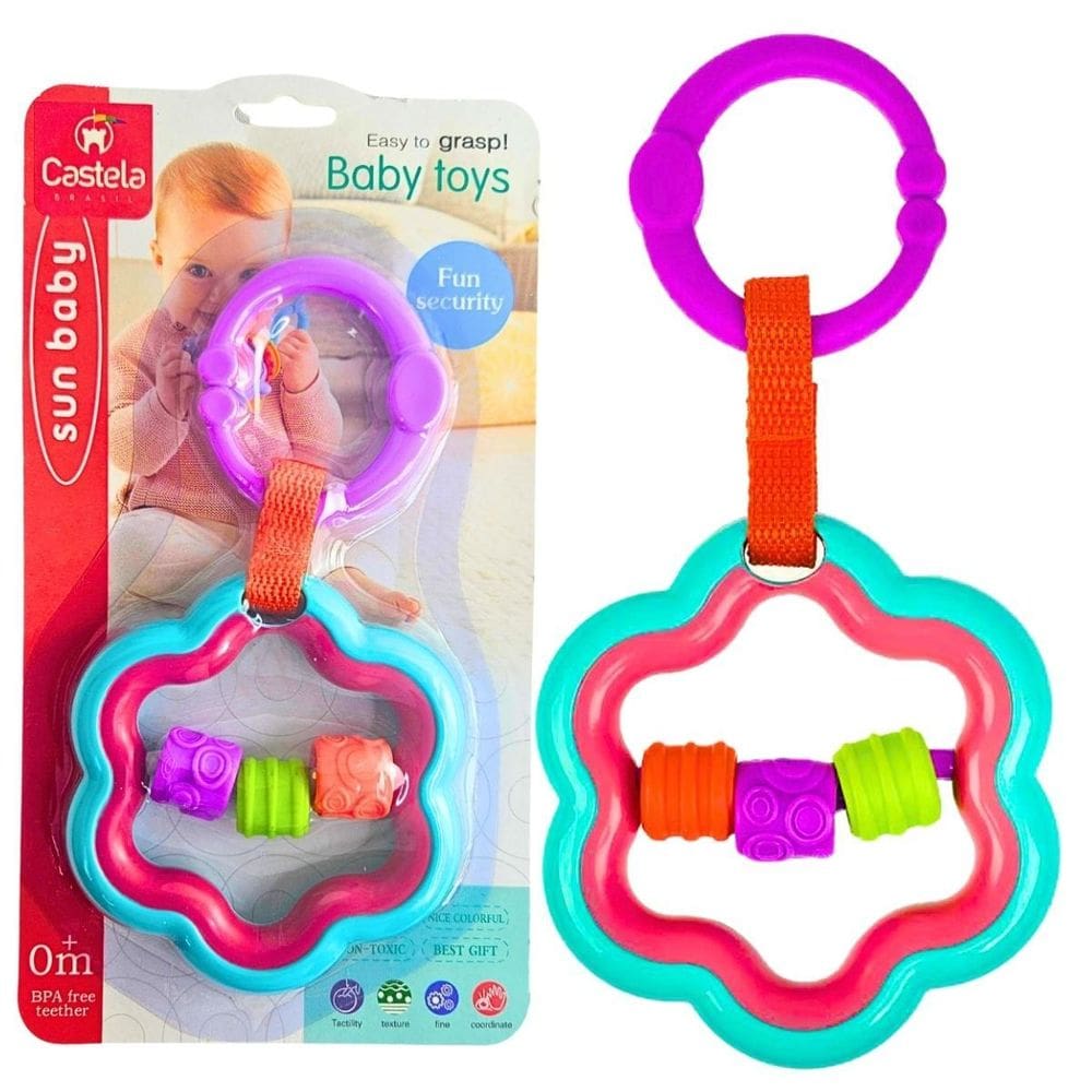 Chocalho Interativo Infantil Flor Bebe Divertido - Castela