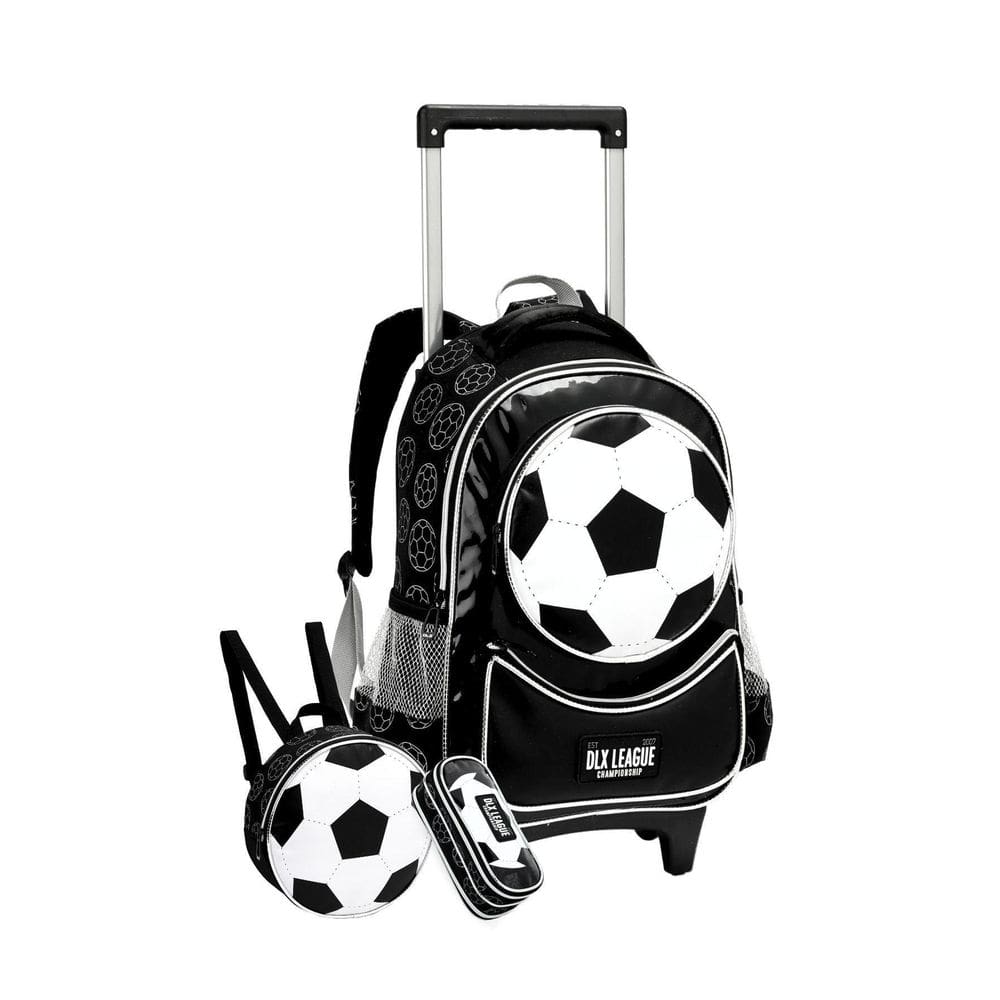 Mochila Escolar 2Em1 Costas E Rodas Bola Futebol