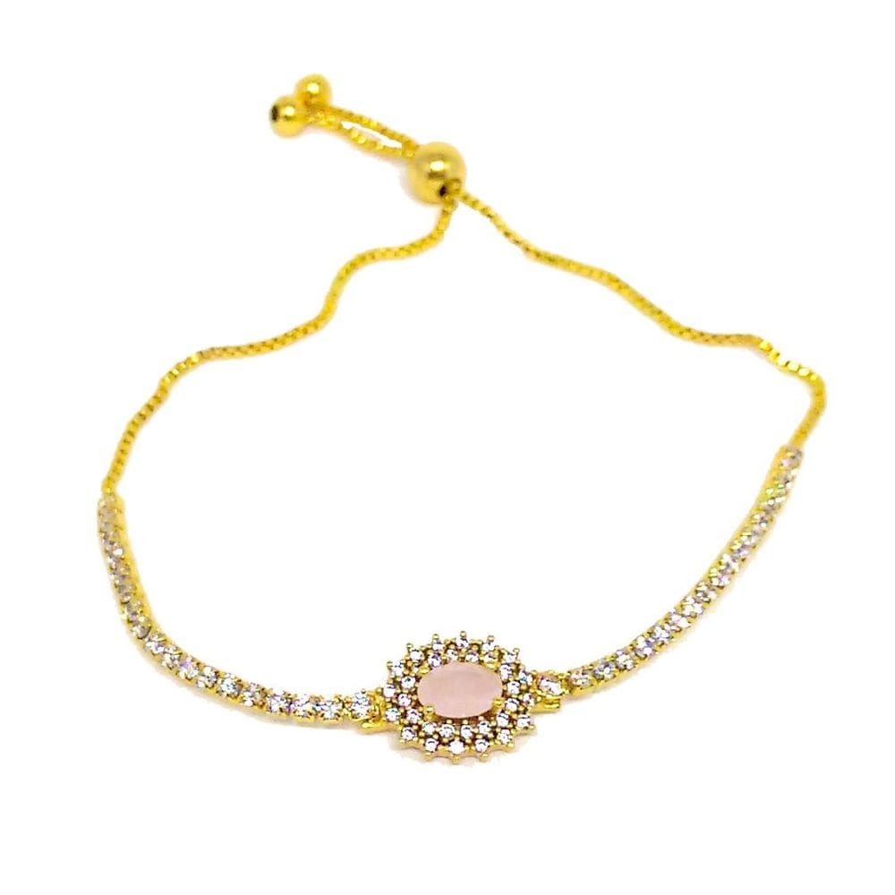 Pulseira Folheada a Ouro 18k Modelo Regulagem com Zirconia