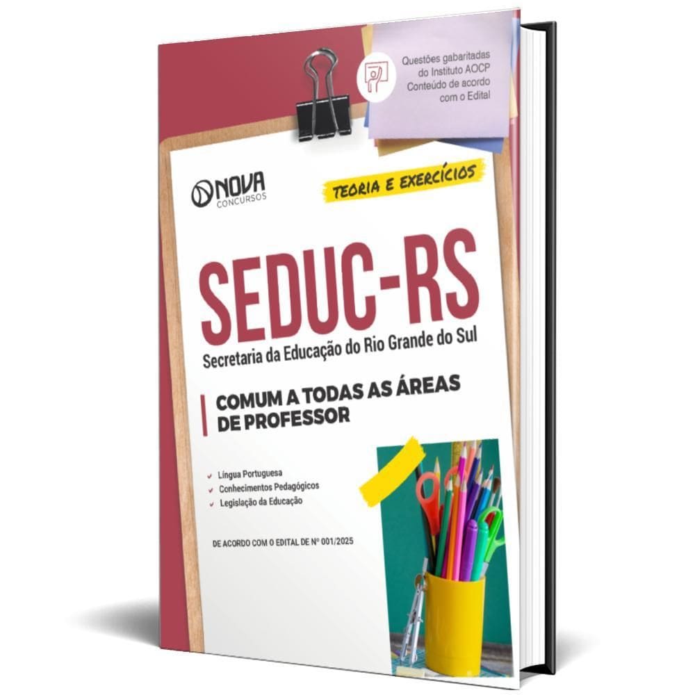 Apostila Seduc Rs 2025 Comum A Todas As Áreas De Professor
