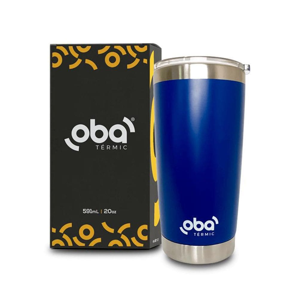 Copo Térmico Tampa E Abridor 591Ml Azul