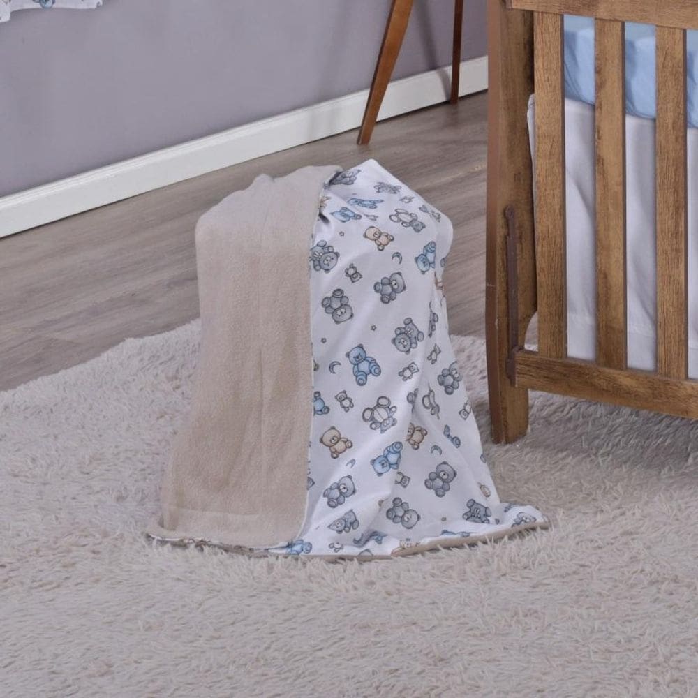 Manta Baby Cobertor Bebe Dupla Face Menino Menina 1,15 X