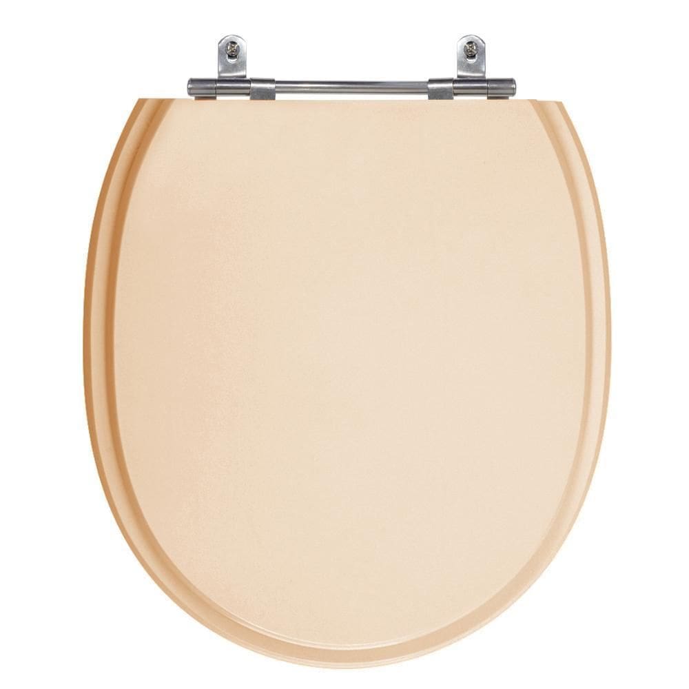 Assento Laqueado Village Rosa Floral Tampa Vaso Deca Em Mdf