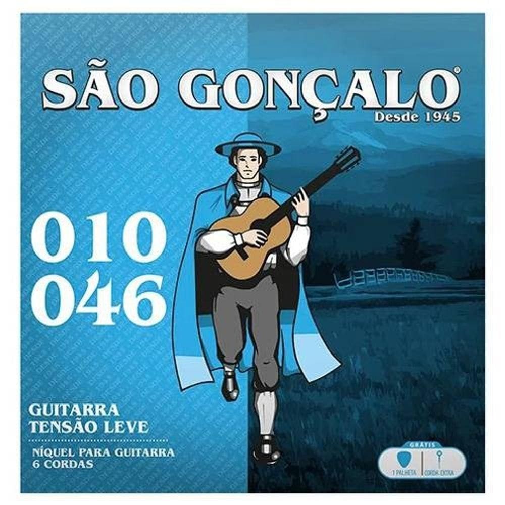 Jogo De Cordas Niquel P-guitarra 0.010” - 0.046” Tensão Leve São Gonçalo